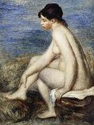 Pierre Renoir Seated Bather oil